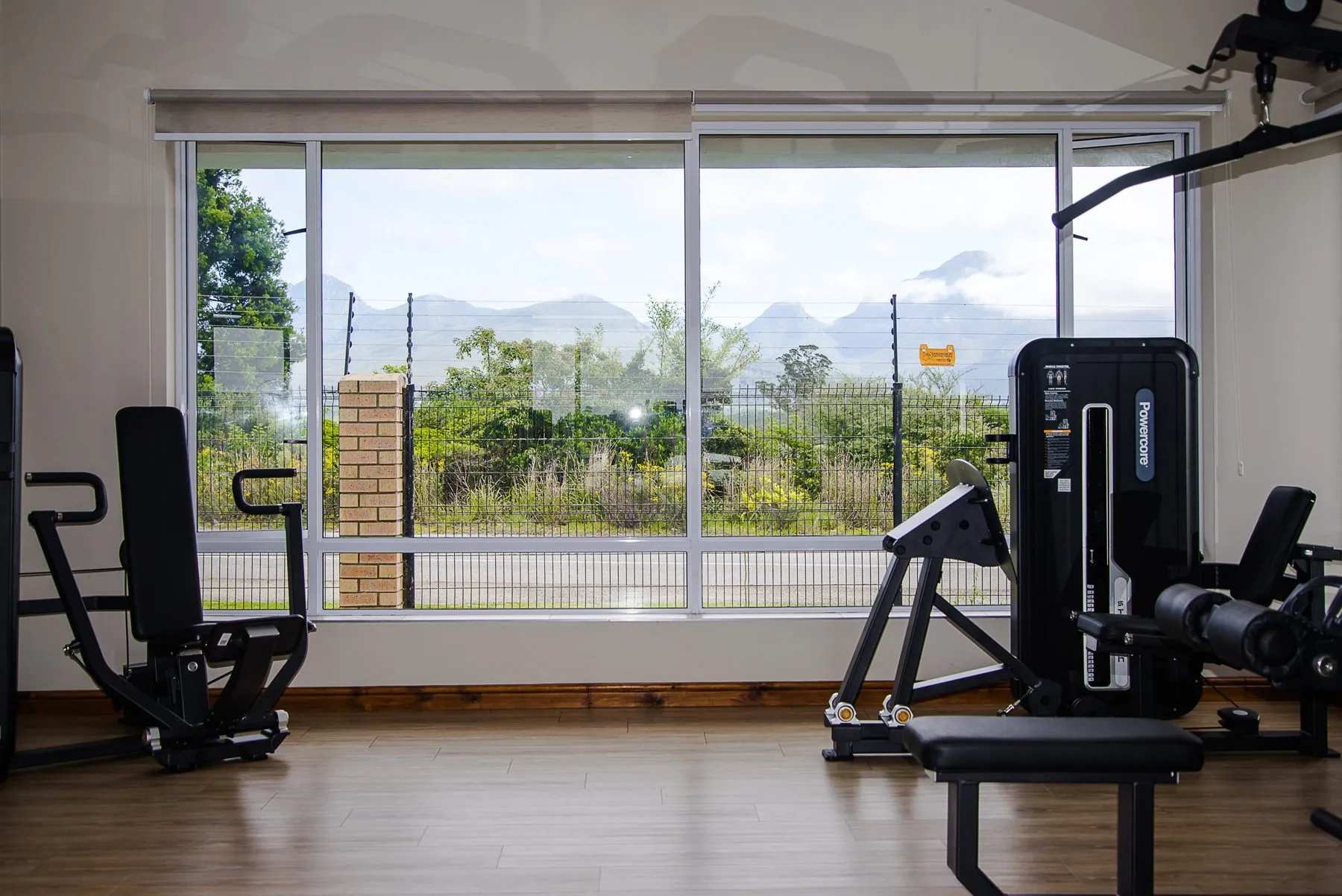 Cardio & resistance machines with a mountain view